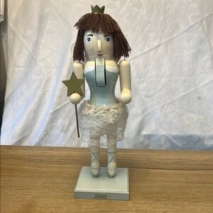 Christmas Nutcracker Fairy Blue & White Ballerina Wood 2008 limited edition